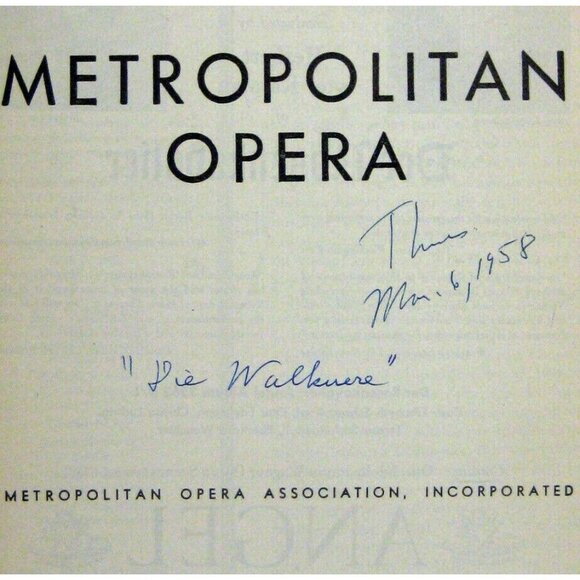 Program 1958 Season Metropolitan Opera Die Walkuere Otto Edelmann Irene Dalis - Picture 2 of 7